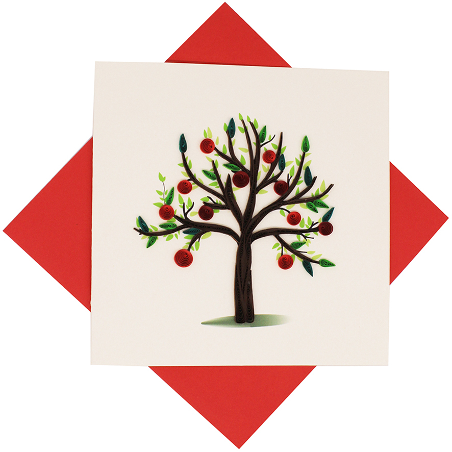 Quilled Apple Tree Card